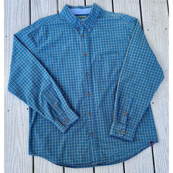 Woolrich Other - Woolrich Men’s Plaid 100% Cotton Green Long Sleeve Button Down Shirt Size Large